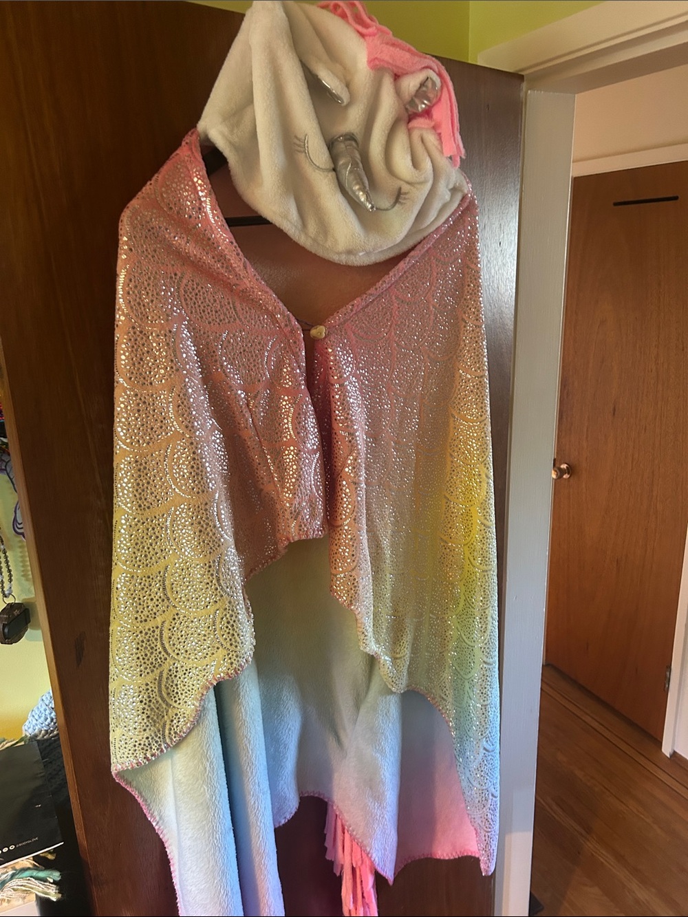 Shiny unicorn Ombre Pink Multi-Color cape